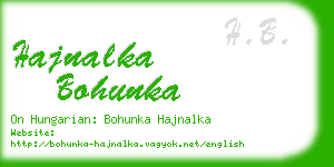 hajnalka bohunka business card